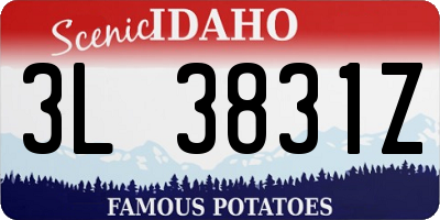 ID license plate 3L3831Z
