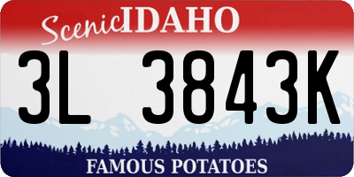 ID license plate 3L3843K