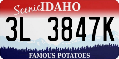 ID license plate 3L3847K