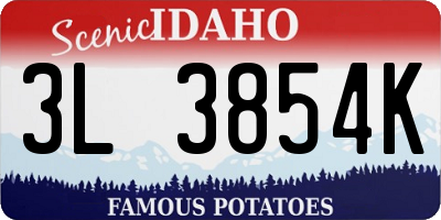 ID license plate 3L3854K