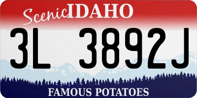 ID license plate 3L3892J