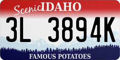 ID license plate 3L3894K