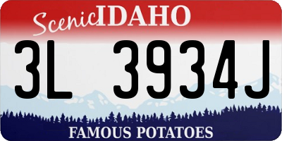 ID license plate 3L3934J