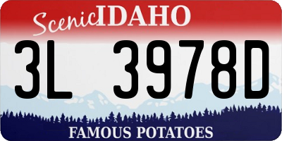 ID license plate 3L3978D