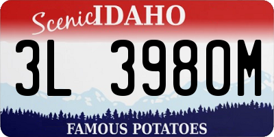 ID license plate 3L3980M