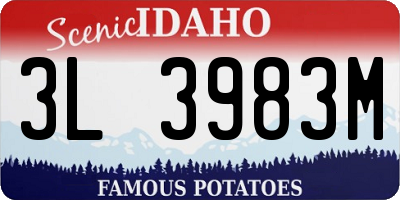 ID license plate 3L3983M