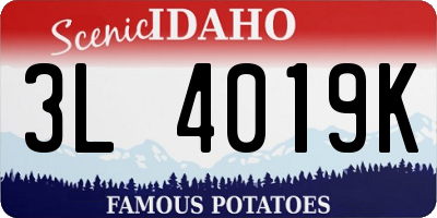 ID license plate 3L4019K