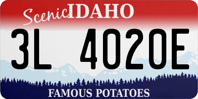 ID license plate 3L4020E