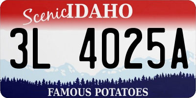 ID license plate 3L4025A
