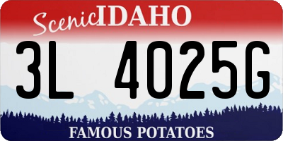 ID license plate 3L4025G