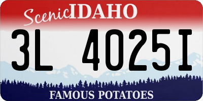 ID license plate 3L4025I