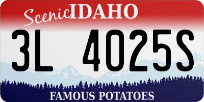 ID license plate 3L4025S