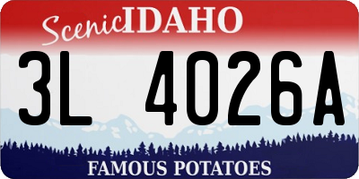 ID license plate 3L4026A