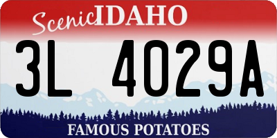 ID license plate 3L4029A