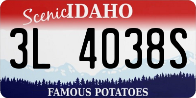 ID license plate 3L4038S