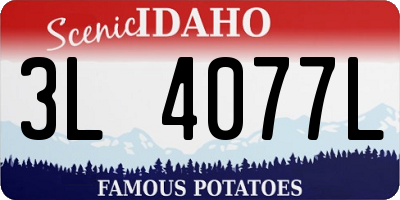 ID license plate 3L4077L