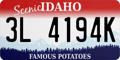 ID license plate 3L4194K