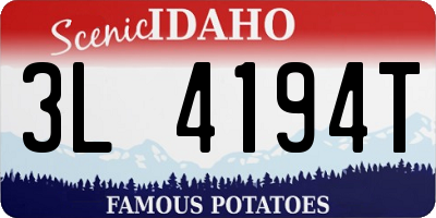 ID license plate 3L4194T