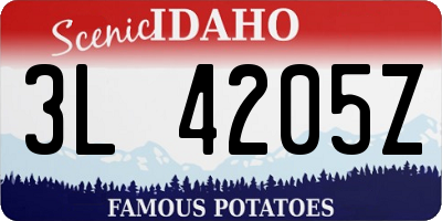 ID license plate 3L4205Z