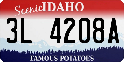 ID license plate 3L4208A