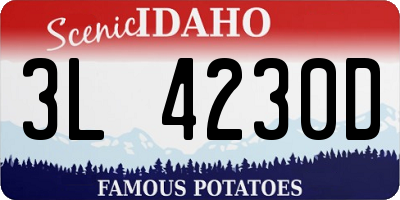 ID license plate 3L4230D