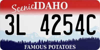 ID license plate 3L4254C