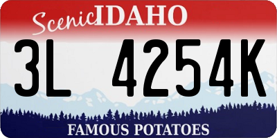 ID license plate 3L4254K