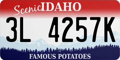 ID license plate 3L4257K