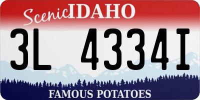 ID license plate 3L4334I