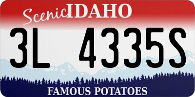 ID license plate 3L4335S