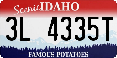 ID license plate 3L4335T