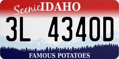 ID license plate 3L4340D