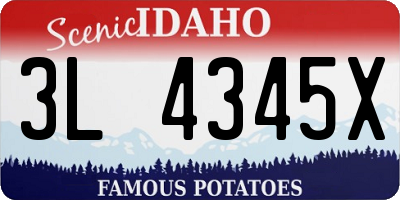 ID license plate 3L4345X