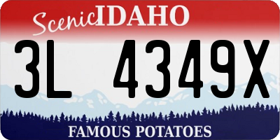 ID license plate 3L4349X