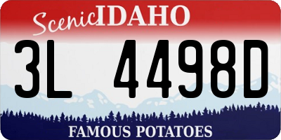 ID license plate 3L4498D