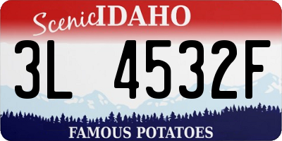 ID license plate 3L4532F