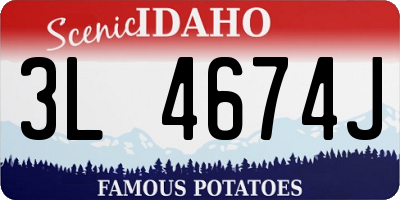 ID license plate 3L4674J