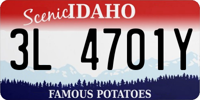 ID license plate 3L4701Y