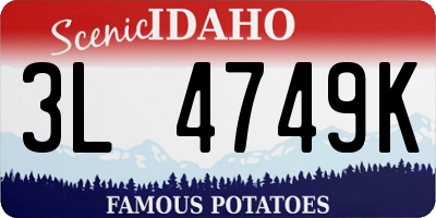 ID license plate 3L4749K