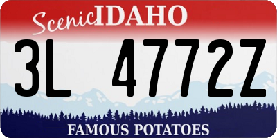 ID license plate 3L4772Z