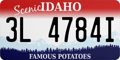 ID license plate 3L4784I
