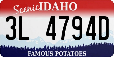 ID license plate 3L4794D