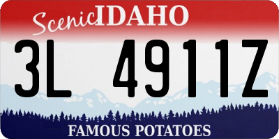ID license plate 3L4911Z