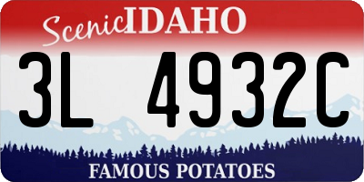 ID license plate 3L4932C