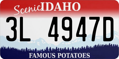 ID license plate 3L4947D