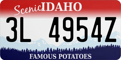 ID license plate 3L4954Z