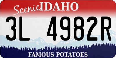 ID license plate 3L4982R