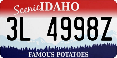 ID license plate 3L4998Z