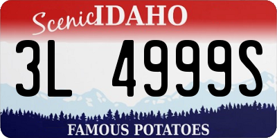 ID license plate 3L4999S