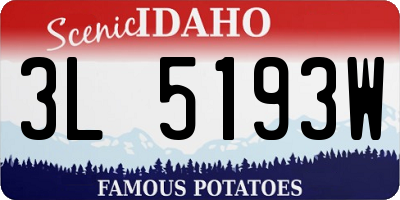 ID license plate 3L5193W